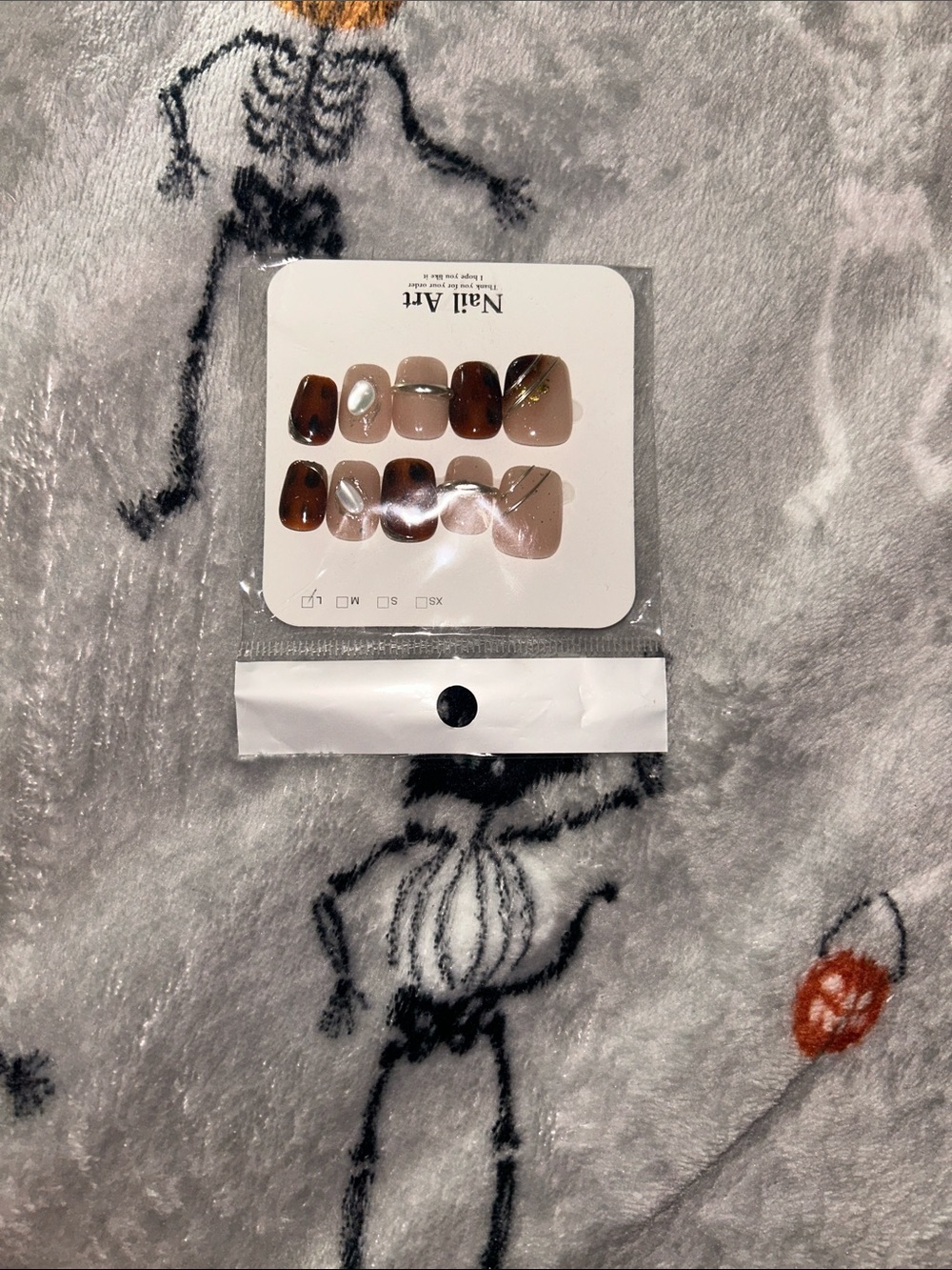 Elegant Brown & Nude Press-On Nail Set